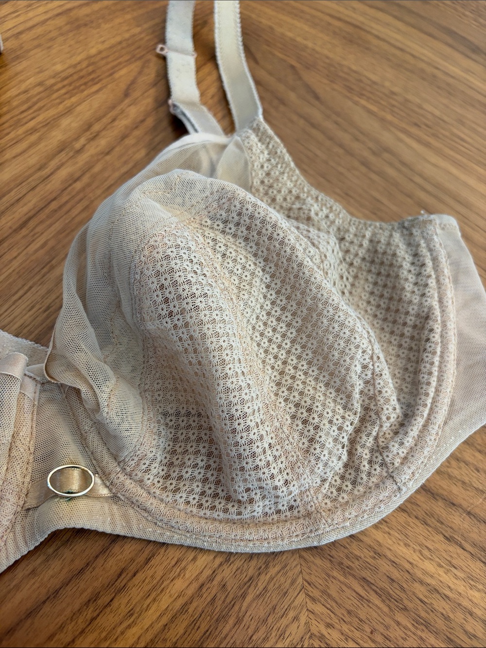 Chantelle Sheer Lace Underwire Bra in Light Beige 34DD - Picture 2 of 8